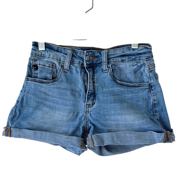 KANCAN Estilo‎ Mid Rise Cuffed Denim Jean Shorts Womens 5 Springbreak - Picture 1 of 5